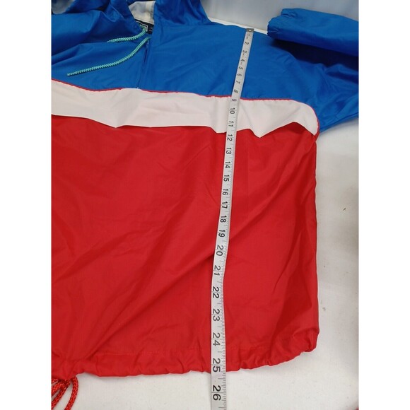 VIP Mens Pullover Navyblue Windbreaker Raincoat Nylon Jacket Pockets Sz XL - Picture 8 of 10